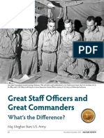 Great Staff Officers and Great Commanders: What's The Difference?