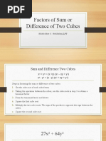 Factors of Sum or Difference of Two Cubes