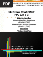 Drugs Affecting The Respiratory System