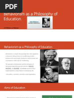 Behaviorism As A Philosophy of Education.: Skinner