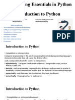 Programming Essentials in Python Introduction To Python