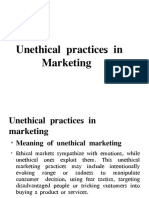 Unetical Practices in Marketing