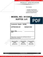 Model No.: N133Ige Suffix: L41: Product Specification