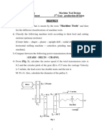 Helwan University Faculty of Engineering Machine Tool Design Mechanical Eng. Department 3 Year Production Division Sheet No. 1