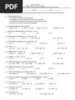 Liceo de Cavinti Brgy. Poblacion, Cavinti, Laguna First Periodical Test in Mathematics 8 (Sy.2018 - 2019) Name - Grade - Date