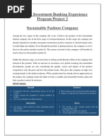 Finlatics Investment Banking Experience Program Project 2 Sustainable Fashion Company