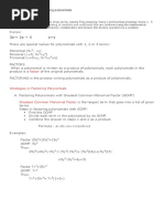 Different Strategies in Factoring Polynomials