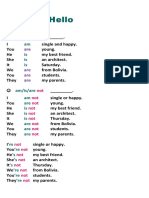 UNIT 1: Hello: BE Am/is/are Am Is Is Is