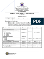 Department of Education: Budgeted Outlay in Math 8 (Melcs Based) Third Quarter