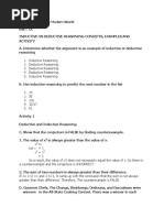 Inductive and Deductive Reasoning Activity