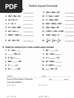 Factoring Perfect Square Trinomial