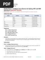 6.7.12 Packet Tracer - Configure Cisco Devices For Syslog, NTP, and SSH Operations - ILM