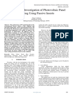 Experimental Investigation of Photovoltaic Panel Cooling Using Passive Inserts