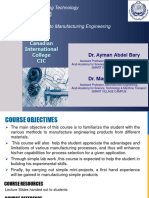 Lecture 1-Introduction - Manufacturing Technology-Course Outline