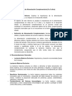 Esquema Del Informe de Alimentación Complementaria