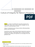 Cultue of Integerity For Nation's Prosperity