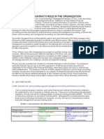 The Accountant'S Role in The Organization: Iii. Lecture Notes