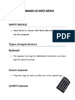 Summary of Input Devices 