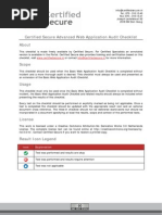 Certified Secure Advanced Web Application Audit Checklist About