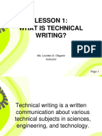 LESSON 1 What Is Technical Writing