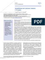 Peripheral Regional Anaesthesia and Outcome: Lessons Learned From The Last 10 Years