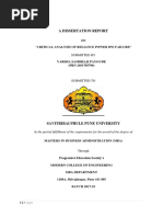 A Dissertation Report: "Critical Analysis of Reliance Power Ipo Failure Submitted by
