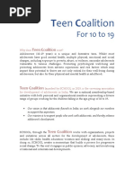 Teen Coalition: For 10 To 19