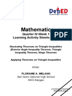 Mathematics: Quarter IV-Week 1 Learning Activity Sheets (LAS)