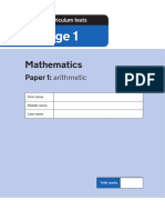 2019 KS1 Year 2 Maths Paper 1 Arithmetic