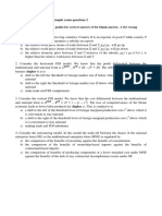 International Economics - Sample Exam Questions 2 Multiple Choice Questions (2 Points For Correct Answer, 0 For Blank Answer, - 1 For Wrong Answer)