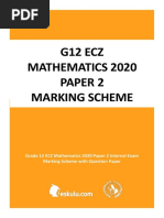 G12 Ecz Mathematics 2020 Paper 2 Marking Scheme