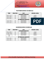 Sample Handwashing-Tooth Brushing Schedule