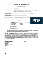 Eviction Notice To Pay or Quit Form