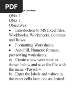 MS Excel Practical Questions