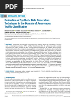 Evaluation of Synthetic Data Generation Techniques in The Domain of Anonymous Traffic Classification PDF