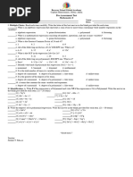 Pre Assessment Test - Grade 8 Math 2023