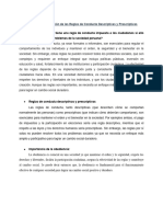 Obediencia y Aplicación de Las Reglas de Conducta Descriptivas y Prescriptivas