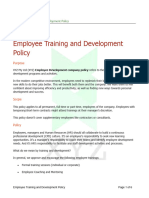 Employee Training and Development Policy