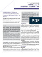 Management of Analgesia and One Lung Ventilation For Thoracoscopic Lung Surgery in Infants