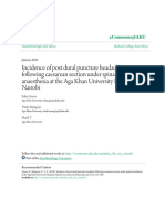 Incidence of Post Dural Puncture Headache Following Caesarean Sec