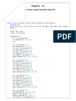 Program - 11: Aim: Write A Program To Create A Simple Calculator Using Awt. Code