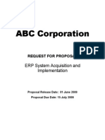 Request For Proposal Template RFP Sample