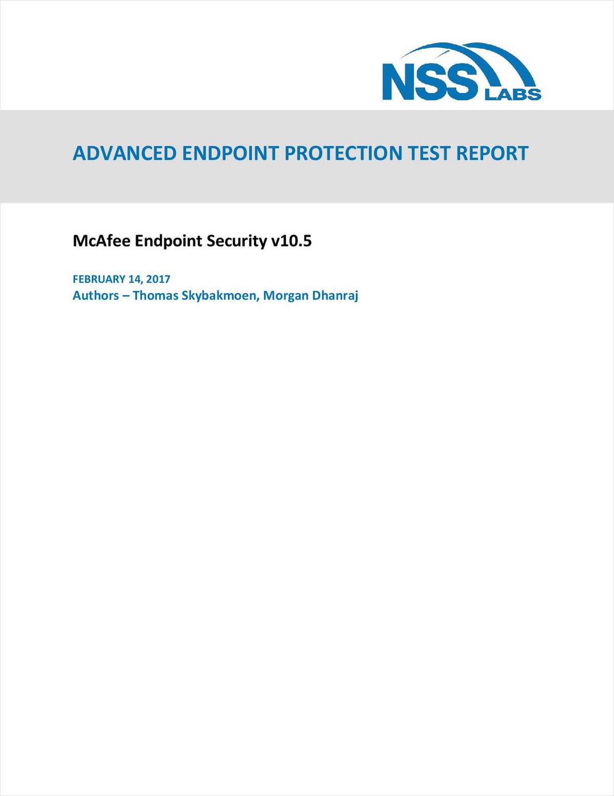 NSS Labs Advanced Endpoint Protection Test Report