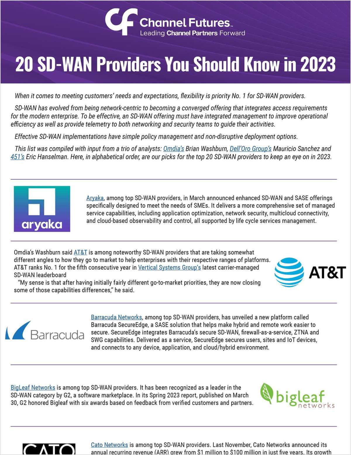 The Top 20 SD-WAN Providers to Know in 2023