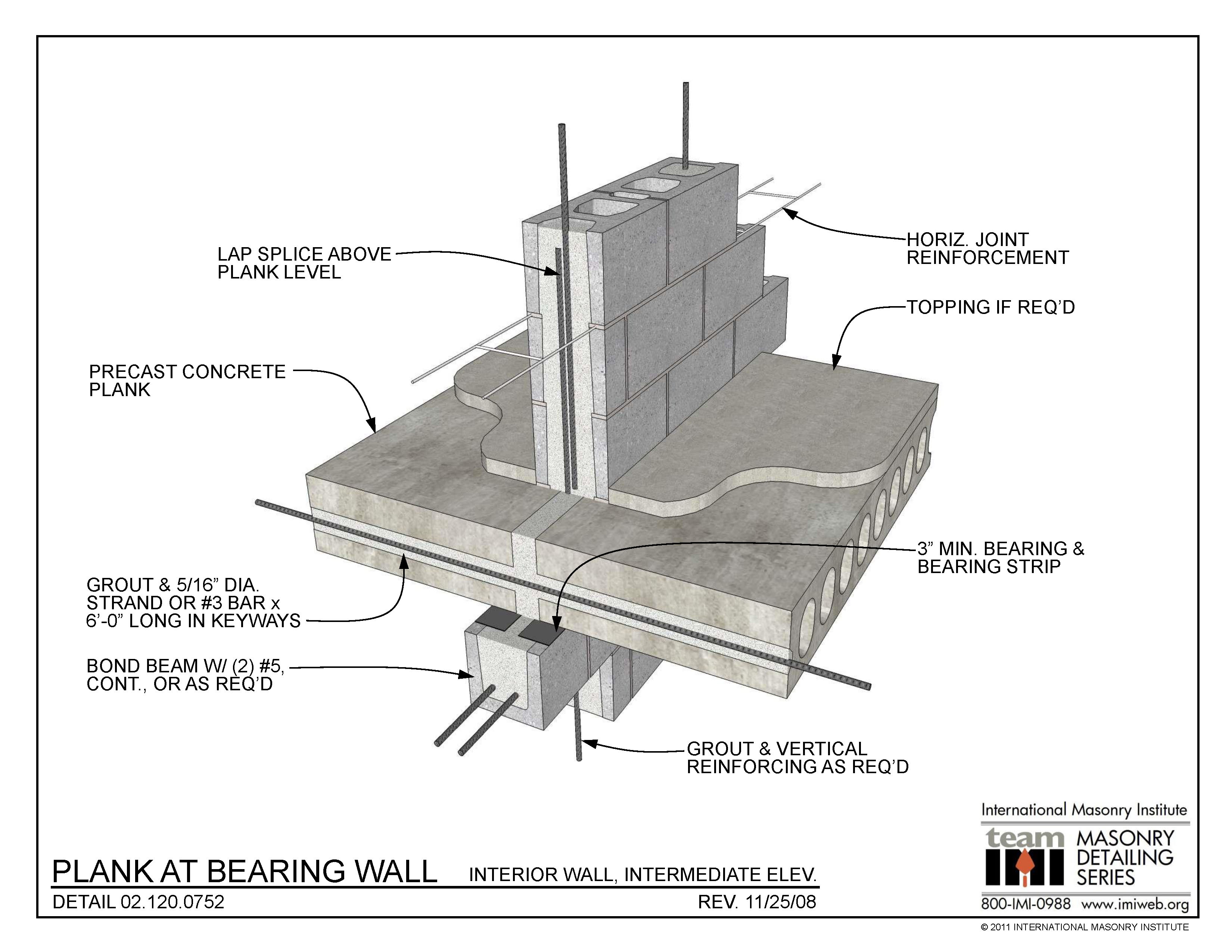 02.120.0752: Plank at Bearing Wall - Interior Wall, Intermediate Elev ...