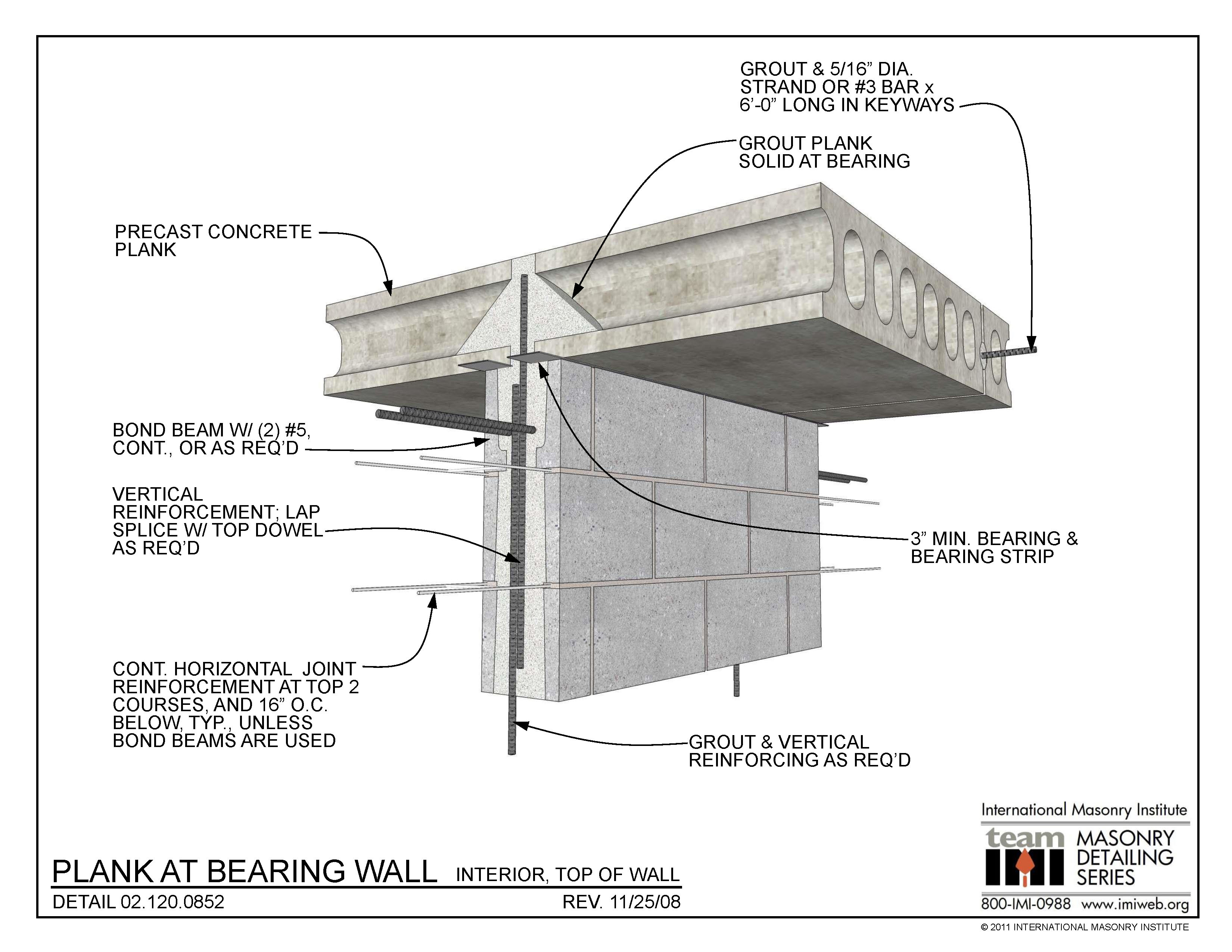 08.120.0852: Plank at Bearing Wall | International Masonry Institute