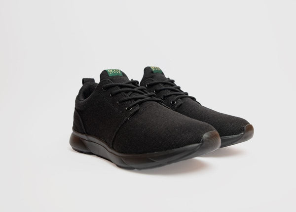 8000kicks Explorer V2 Men's Vegan Hemp Trainers | Full Black