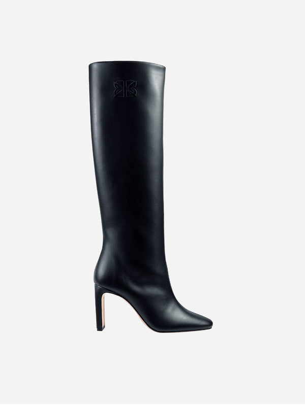 BIKKOU 8.30AM Cactus Leather Vegan High Knee Heeled Boots | Black UK3 / EU36 / US5