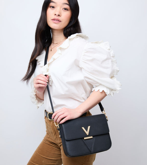 Votch Margot Vegan Bio-Based Bamboo Leather Crossbody in Black