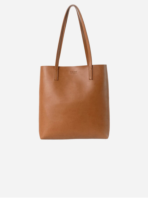 O My Bag Georgia Unisex Apple Leather Tote Vegan Bag | Brown Cognac / Vegan Uppeal™ / Large